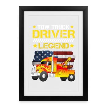 Légende du conducteur de dépanneuse - Affiche encadrée (27 × 37 cm) - noir - Devant