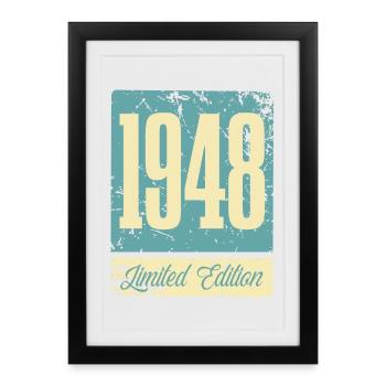 1948 Anniversaire de naissance Année de naissance - Affiche encadrée (27 × 37 cm) - noir - Devant