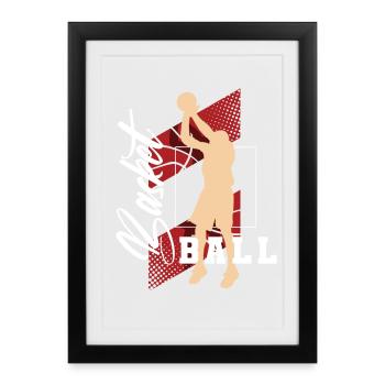 Basketball basketball players - Framed poster (27 × 37 cm) - black - Front