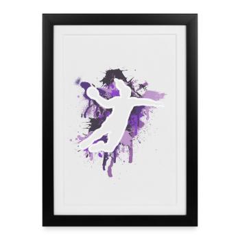 Handball Handball Joueur de handball féminin - Affiche encadrée (27 × 37 cm) - noir - Devant