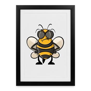 Bee - Framed poster (27 × 37 cm) - black - Front