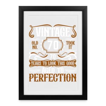 70th Birthday Vintage Retro - Framed poster (27 × 37 cm) - black - Front