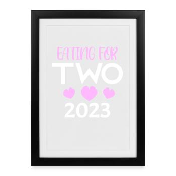 Twins pregnant - Framed poster (27 × 37 cm) - black - Front
