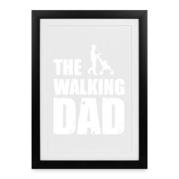 The walking dad - Affiche encadrée (27 × 37 cm) - noir - Devant