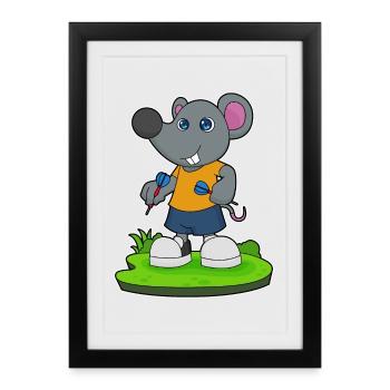 Souris Dart Dart - Affiche encadrée (27 × 37 cm) - noir - Devant