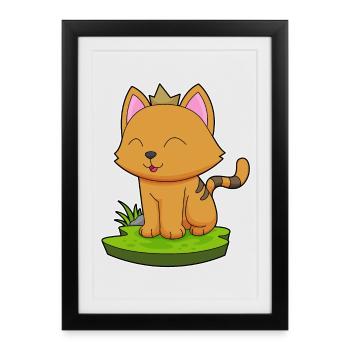 Cat Crown - Framed poster (27 × 37 cm) - black - Front