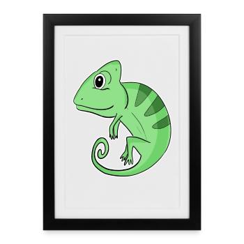 Caméléons Caméléon - Affiche encadrée (27 × 37 cm) - noir - Devant