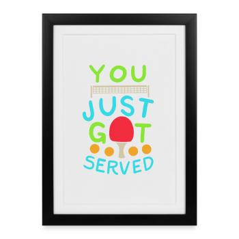 Blague sur le tennis de table - Affiche encadrée (27 × 37 cm) - noir - Devant
