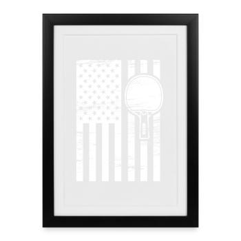 Ping Pong US Flag - Framed poster (27 × 37 cm) - black - Front