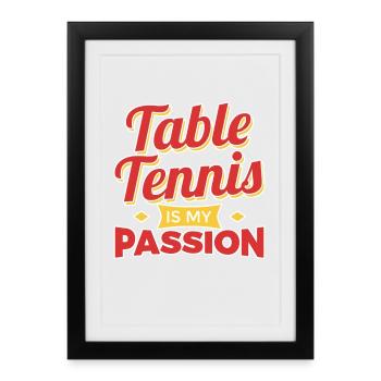 Motivation pour le tennis de table - Affiche encadrée (27 × 37 cm) - noir - Devant