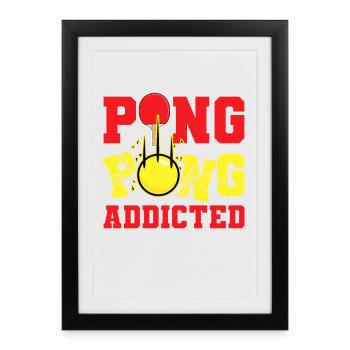 Blague sur le tennis de table - Affiche encadrée (27 × 37 cm) - noir - Devant