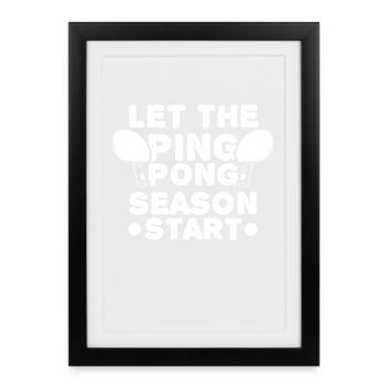 Motivation tennis de table - Affiche encadrée (27 × 37 cm) - noir - Devant