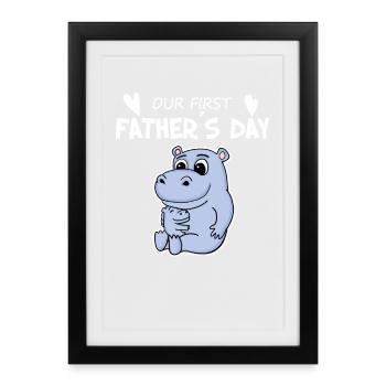 Father's Day - First Father's Day Gift - Framed poster (27 × 37 cm) - black - Front