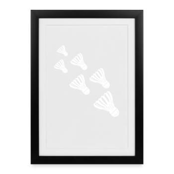 Badminton - Affiche encadrée (27 × 37 cm) - noir - Devant