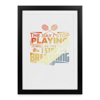 Badminton Motivation - Affiche encadrée (27 × 37 cm) - noir - Devant