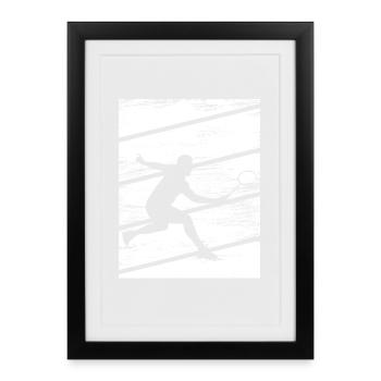 Badminton - Affiche encadrée (27 × 37 cm) - noir - Devant