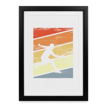 Vintage Badminton Player - Framed poster (27 × 37 cm) - black - Front