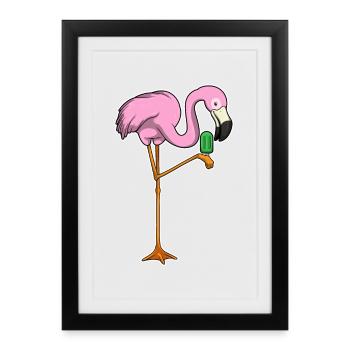 Flamingo popsicles - Framed poster (27 × 37 cm) - black - Front