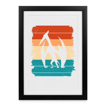 Pteranodon Dino Dinosaur - Framed poster (27 × 37 cm) - black - Front