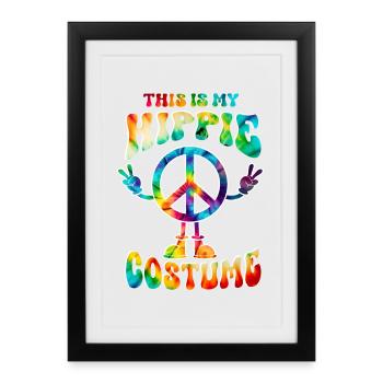 Hippie Costume Peace Love Tie Dye - Framed poster (27 × 37 cm) - black - Front
