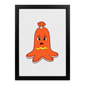 Octopus Hotdog - Framed poster (27 × 37 cm) - black - Front