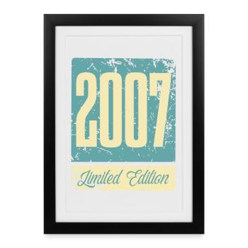 2007 Anniversaire de naissance Année de naissance - Affiche encadrée (27 × 37 cm) - noir - Devant