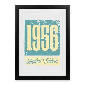 1956 Anniversaire de naissance Année de naissance - Affiche encadrée (27 × 37 cm) - noir - Devant