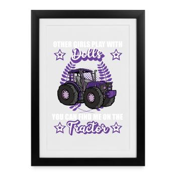 Tracteur Farmer Farmer Farm Gift - Affiche encadrée (27 × 37 cm) - noir - Devant