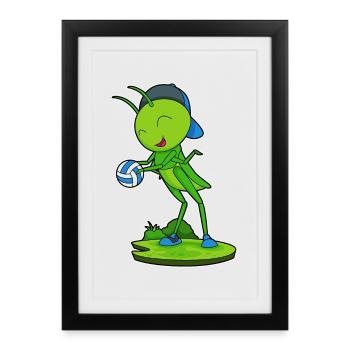 Joueur de volley-ball Caterpillar volleyball - Affiche encadrée (27 × 37 cm) - noir - Devant