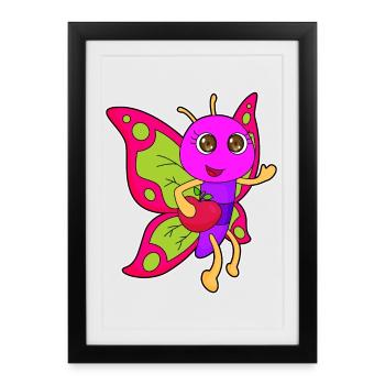Butterfly Apple - Framed poster (27 × 37 cm) - black - Front
