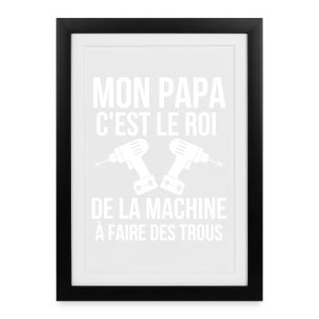 bricoleur, super papa, fan de bricolage - Affiche encadrée (27 × 37 cm) - noir - Devant