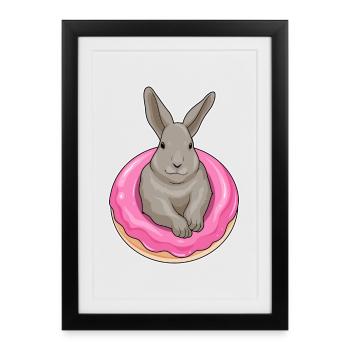 Rabbit Donut - Framed poster (27 × 37 cm) - black - Front