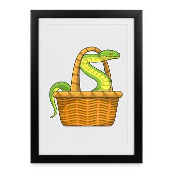 Panier serpent - Affiche encadrée (27 × 37 cm) - noir - Devant