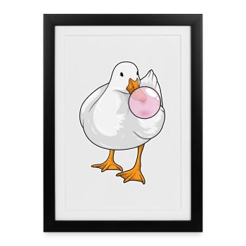 Gomme à mâcher de canard - Affiche encadrée (27 × 37 cm) - noir - Devant