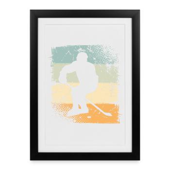 Hockey sur glace - Affiche encadrée (27 × 37 cm) - noir - Devant