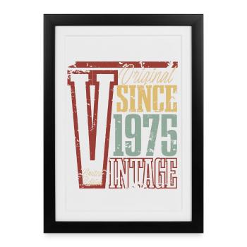 1975 Anniversaire Année de naissance Année de construction Vintage Rétro - Affiche encadrée (27 × 37 cm) - noir - Devant