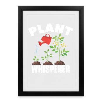 plantes murmure jardinier jardinier jardinage - Affiche encadrée (27 × 37 cm) - noir - Devant