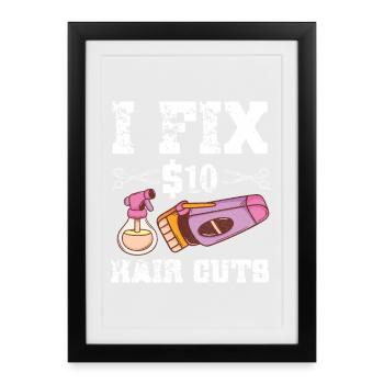 Barbier Coiffeur Coiffeur Coiffeur Barbier - Affiche encadrée (27 × 37 cm) - noir - Devant