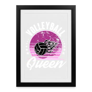 Volley-ball - Affiche encadrée (27 × 37 cm) - noir - Devant