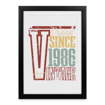 1986 Birthday Year of birth Year of construction Vintage Retro - Framed poster (27 × 37 cm) - black - Front