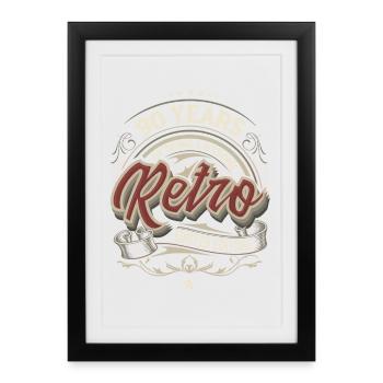 90th Birthday Retro Vintage Of Being Awesome - Framed poster (27 × 37 cm) - black - Front