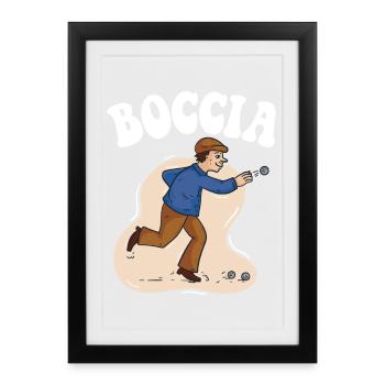 Boccia player Clothing with bocce balls Boccia - Framed poster (27 × 37 cm) - black - Front