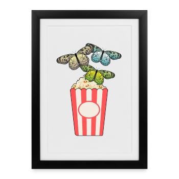 Maïs soufflé papillon - Affiche encadrée (27 × 37 cm) - noir - Devant