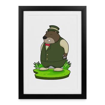 Mariage en costume de marié taupe - Affiche encadrée (27 × 37 cm) - noir - Devant