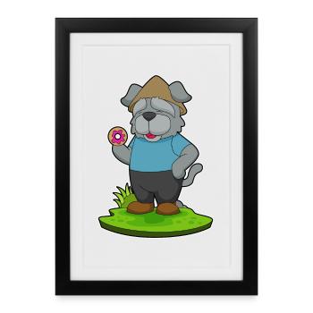 Donut pour chien - Affiche encadrée (27 × 37 cm) - noir - Devant