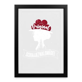 Original Fille de la Forêt-Noire Bollenhut - Affiche encadrée (27 × 37 cm) - noir - Devant
