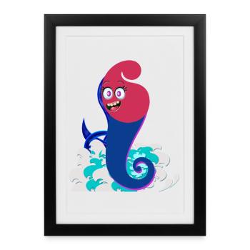 Surfy Spiral Spirit - Affiche encadrée (27 × 37 cm) - noir - Devant
