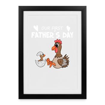 Father's Day - First Father's Day Gift - Framed poster (27 × 37 cm) - black - Front