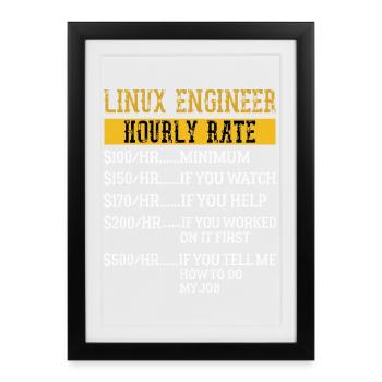 Linux Engineer Hourly Rate Mechanic Labor rate - Framed poster (27 × 37 cm) - black - Front