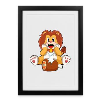 Leo Birthday Candle - Framed poster (27 × 37 cm) - black - Front
